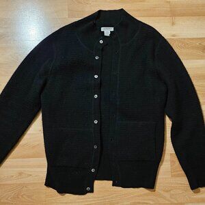 Black Cashmere Cardigan from Oats Cashmere by Debra Hayburn - Unisex - Medium